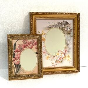Vintage Floral Shabby Chic Mirrors Set of 2